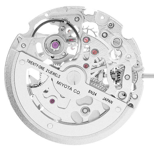 Miyota 8N24 silver automatic watch movement, precise Japan-made mechanical mechanism for accessories