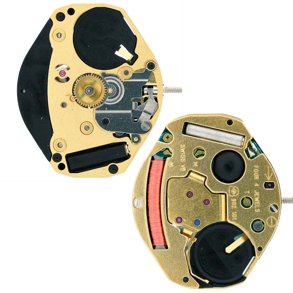 Montre <tc>ETA</tc> 902.101 à quartz, mouvement suisse à 3 aiguilles