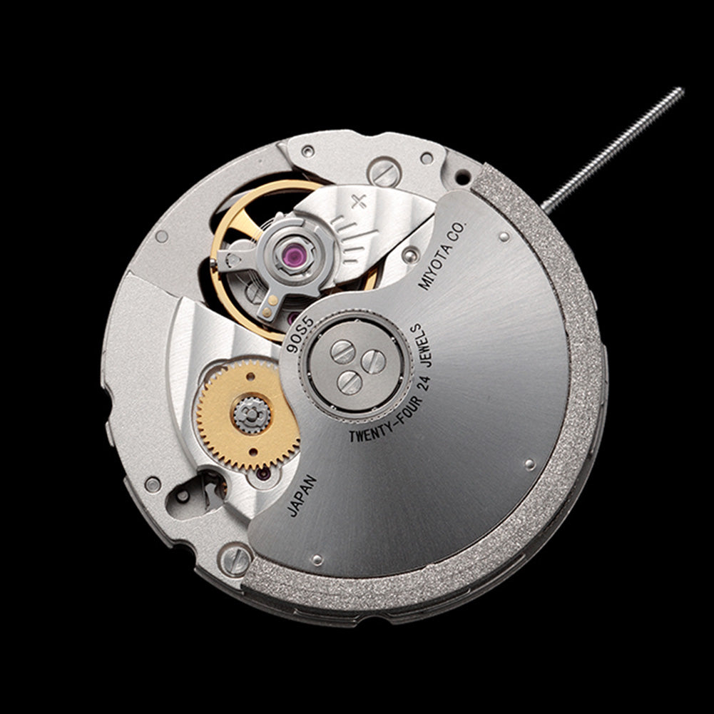 Miyota 90S5 automatic mechanical watch movement by Citizen, precise Japanese timekeeping component for accessories.