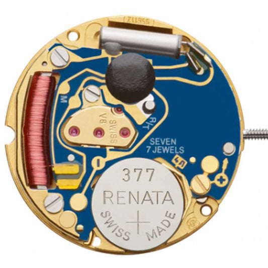 ETA 956.112 Swiss quartz watch movement with 3 hands and date display at 3 o'clock for precision timekeeping.