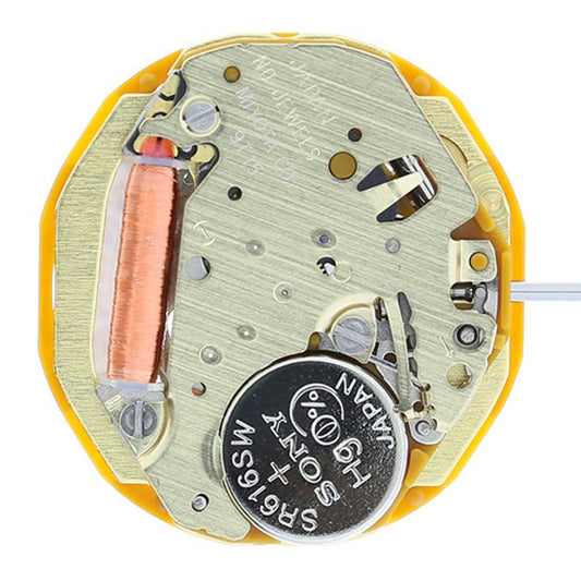 Miyota 9T15 Japan quartz movement with date display at 6 o'clock, precision timekeeping.