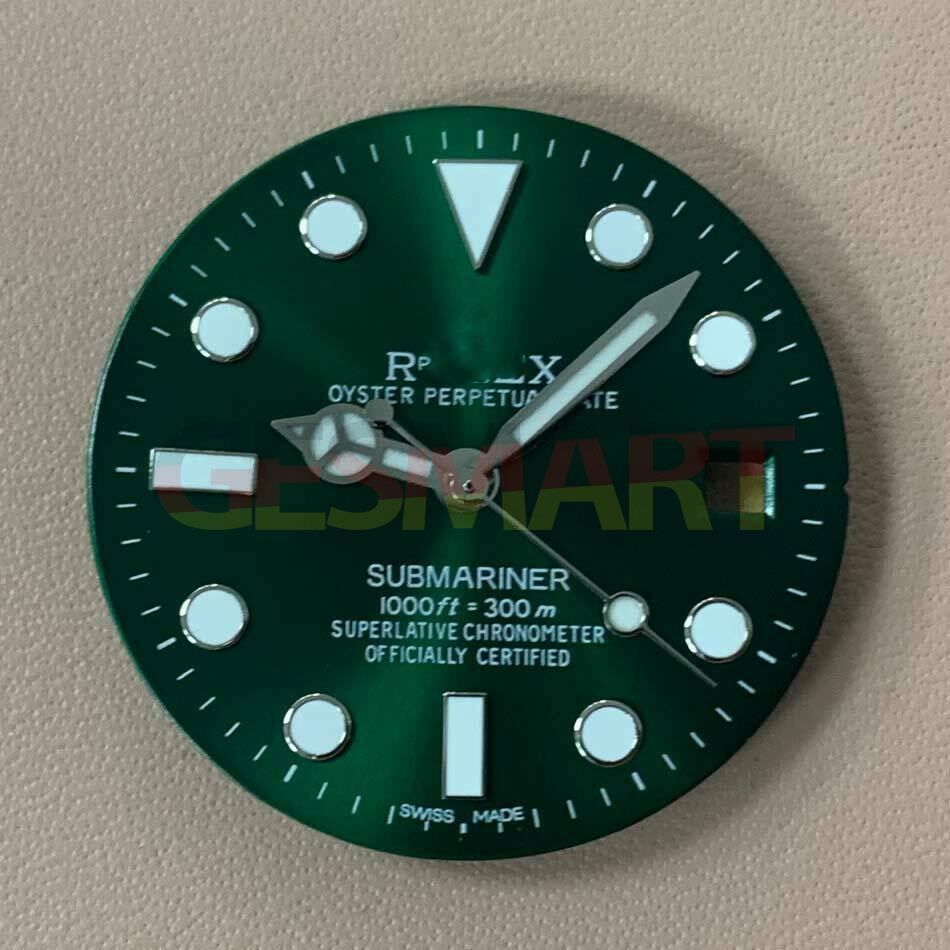 Watch Dial Blue/Green Luminous Suitable for 8215/2813/8200 RLX Dial With Hands