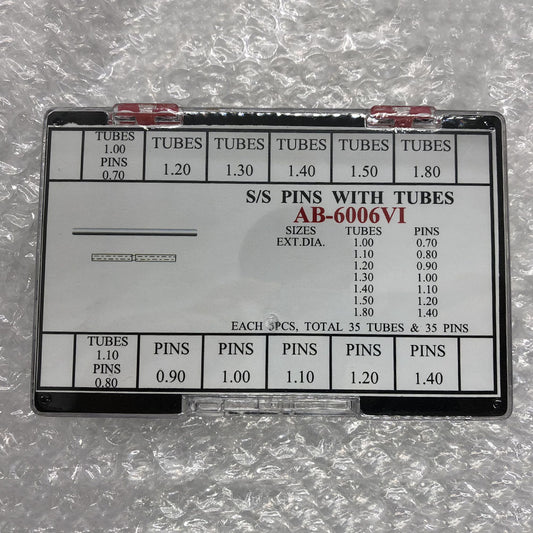 AB-6006VI stainless steel watch band pins with tubes, 60PCS/box for durable band repairs