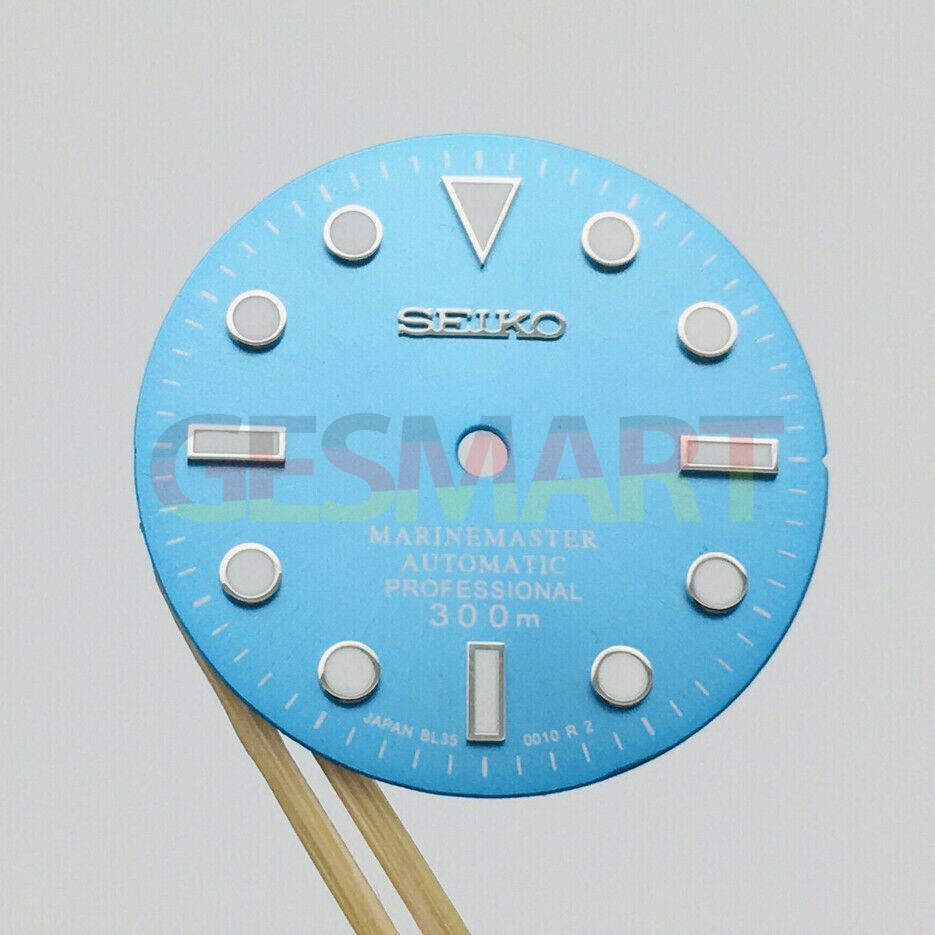 Watch Dial 28.5mm with luminous markers for NH35 movement, perfect replacement for enhanced visibility.