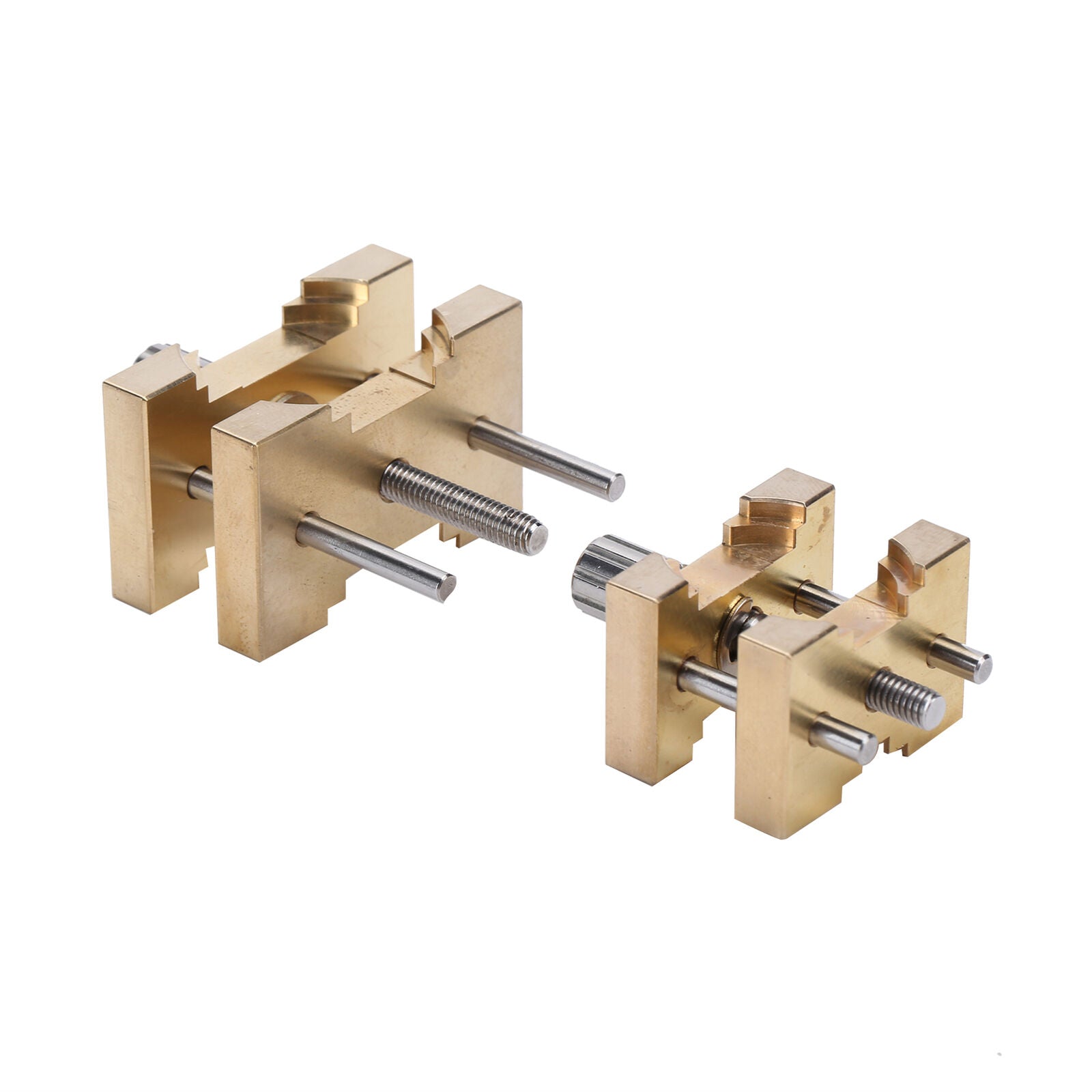 Vintage copper watch movement holder clamp for precise watchmaker repairs, ideal for delicate watch maintenance.