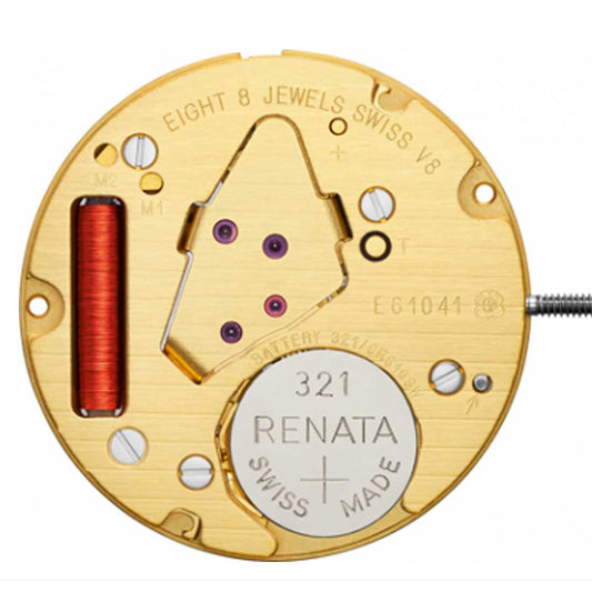 ETA E61.041 Swiss quartz watch with 2 hands and date, precise Swiss movement for watch accessories.