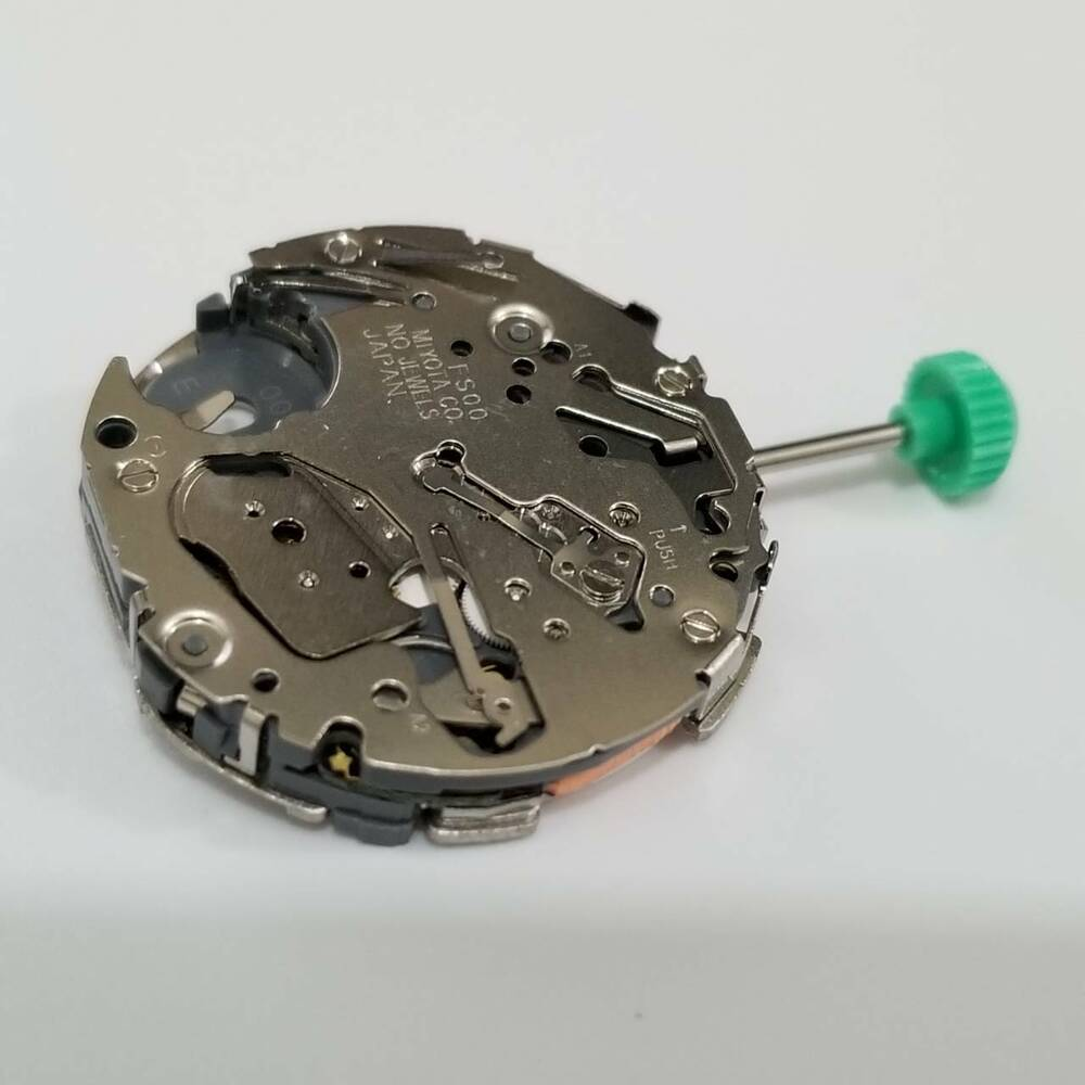 Miyota FS00 quartz watch movement, precise repair part for F500 model replacements.