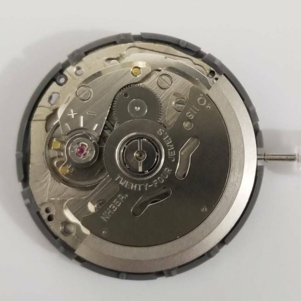 SII NH35 automatic watch repair part showcasing compatible replacement for 4R35 mechanical movement.