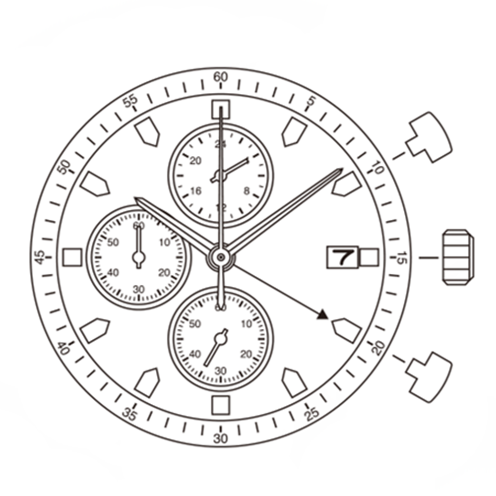 Mouvement à quartz japonais Miyota FS16, date à 3/6, fabriqué au Japon