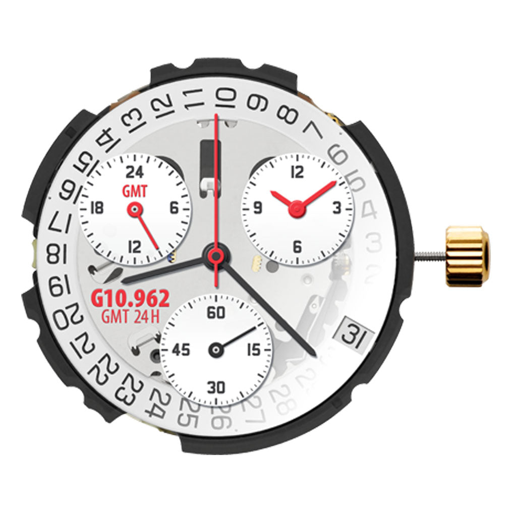 ETA G10.962 Watch Quartz Chronograph 3 Eyes Date 4 Swiss Movement