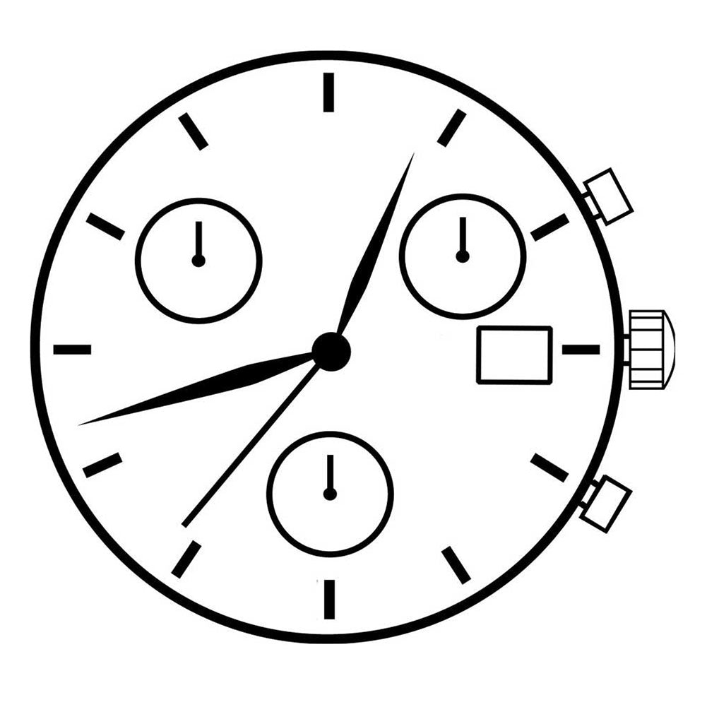 Swiss ETA G15.212 quartz watch movement with 3 hands and date, ensuring precise timekeeping accuracy.