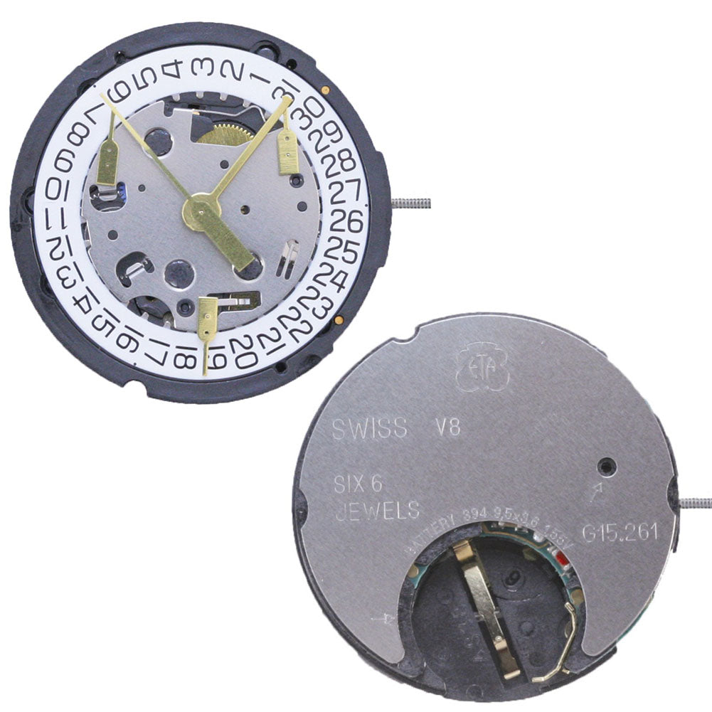 ETA G15.261 Watch Quartz 3 Hands Date 4 Swiss Movement