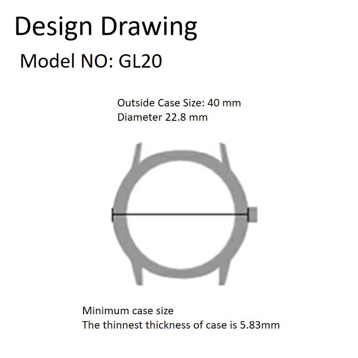 Miyota GL20 Japan quartz movement watch accessory for accurate, reliable timekeeping performance.