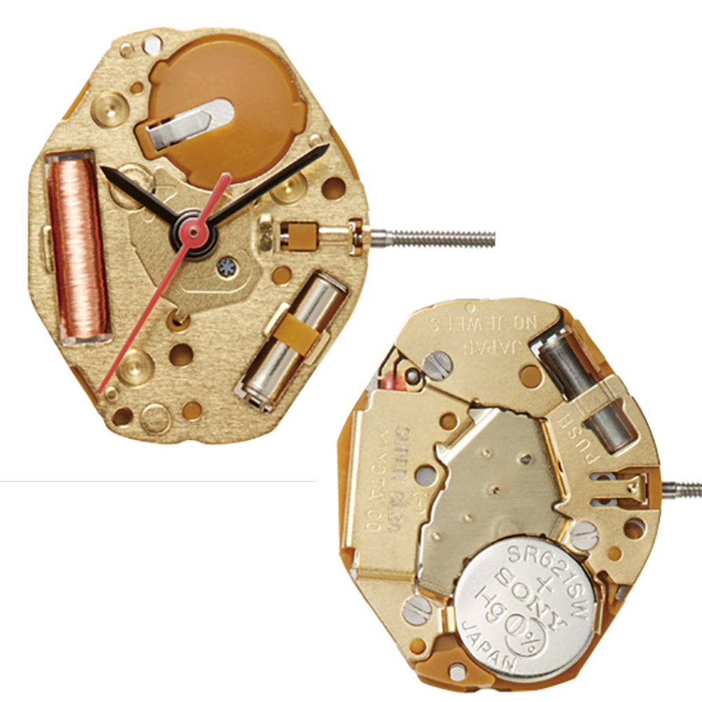 Miyota GL30 Japan Quartz watch movement displaying precise timekeeping by Miyota brand.
