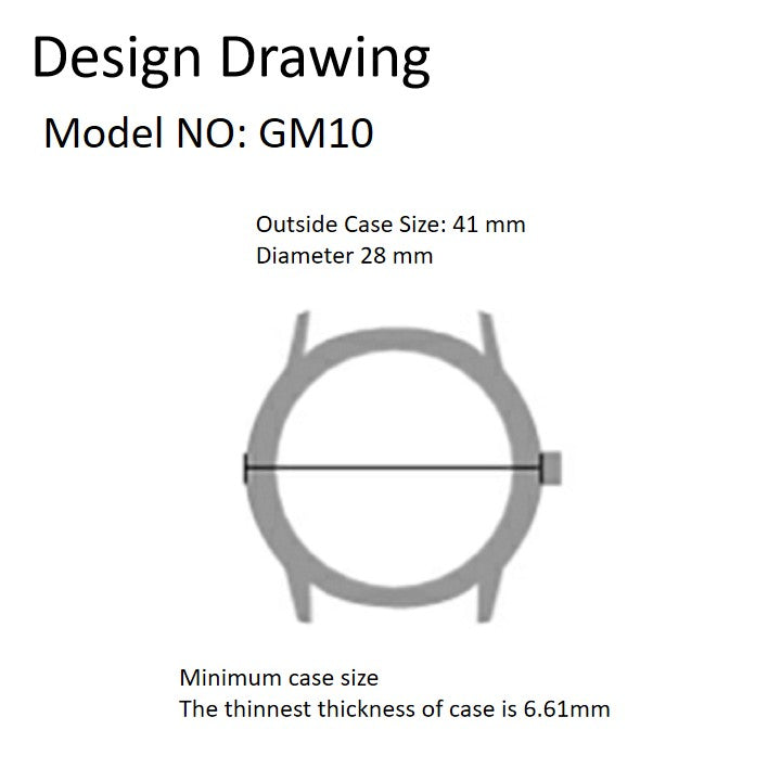 Miyota GM10 Japan quartz movement watch accessory with date display at 3 o?clock for precise timekeeping.