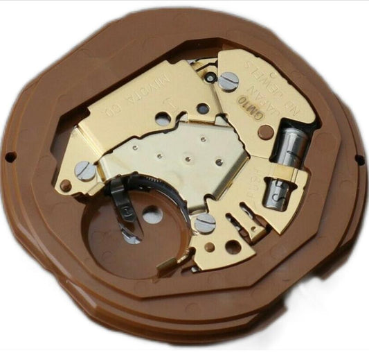 Miyota GM10 Japan Quartz Movement with date display at 3 o'clock, precision crafted in Japan.
