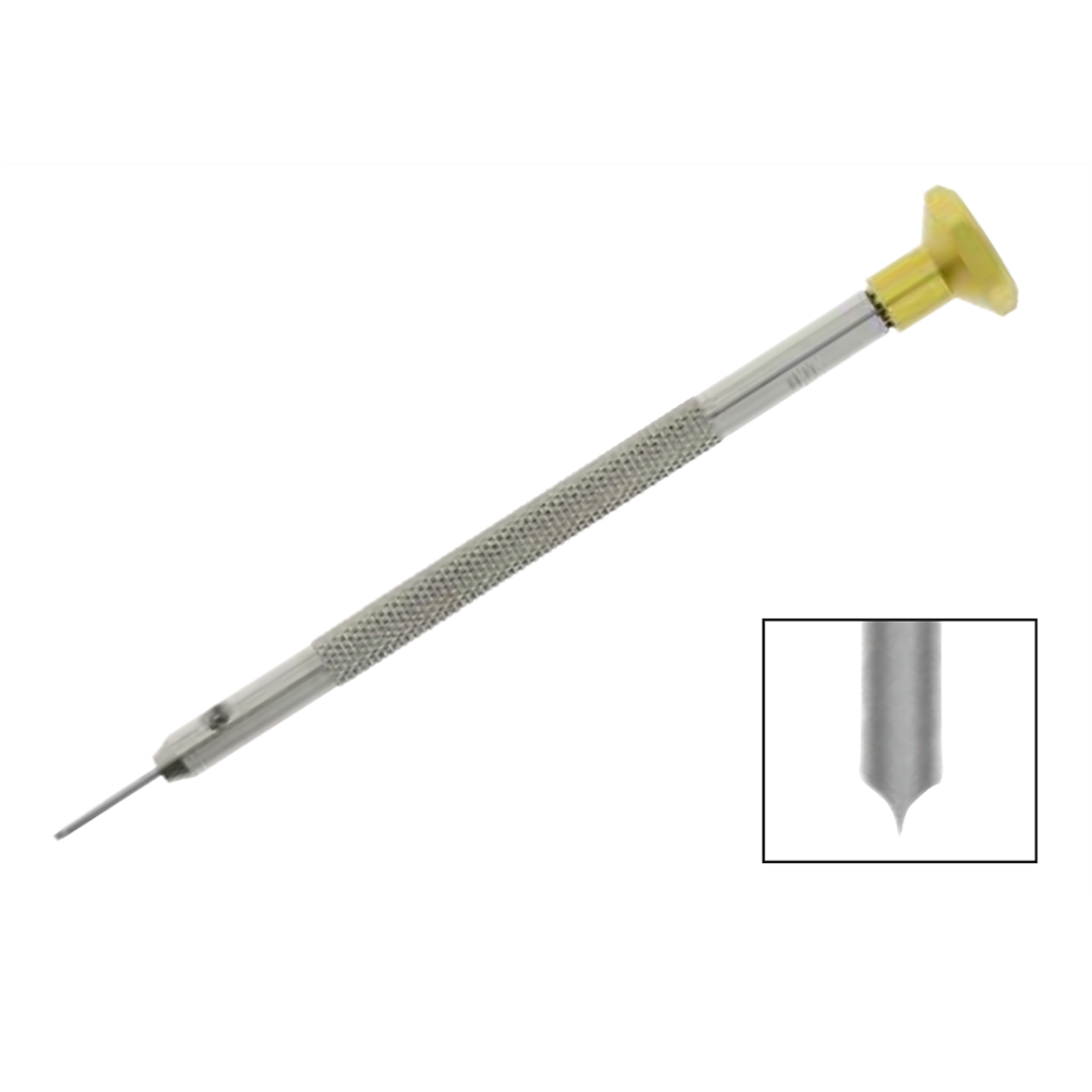 Horotec MSA01.207 precision watchmaker screwdriver with T-shaped blade, adjustable 0.60-3.00 mm for watch repairs.
