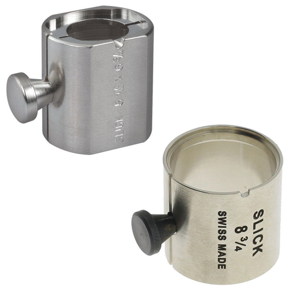 Horotec MSA09.020 steel reversible watch movement holder with button for secure repair and assembly tasks.