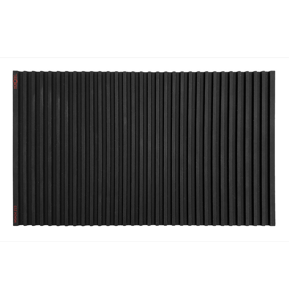 Horotec MSA24.223 black silicon anti-slip bench mat with 32 grooves for secure watch repair workspace.