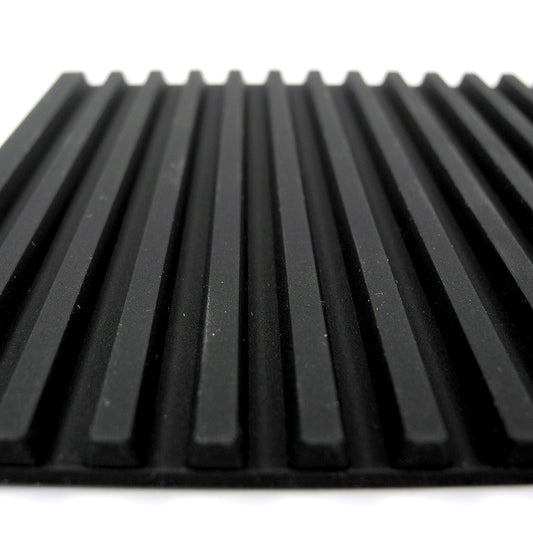 Horotec MSA24.223 black silicon anti-slip bench mat with 32 grooves for secure watch repair workspace.