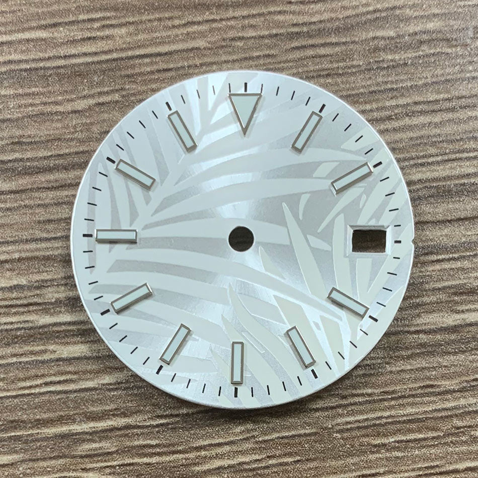 28.5MM blue luminous watch dial with clear markers for ETA2836, 8215, 821A, 2813 movements