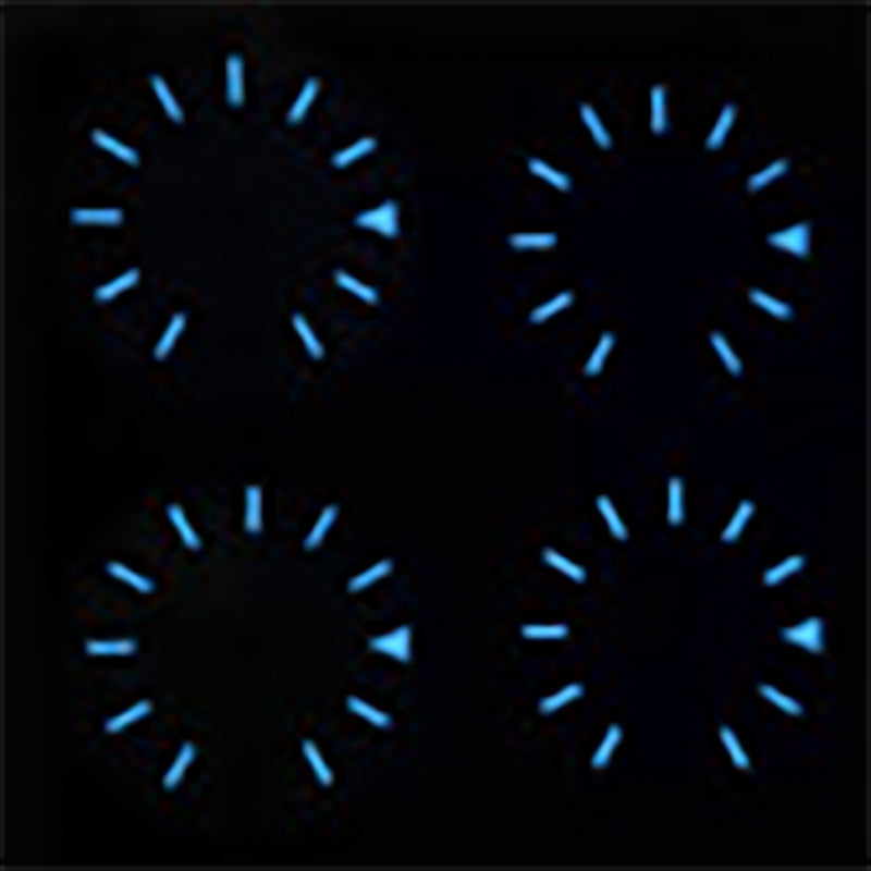 Blue luminous 30.6MM watch dial with hands, designed for 2813 Miyota 8215 movements.