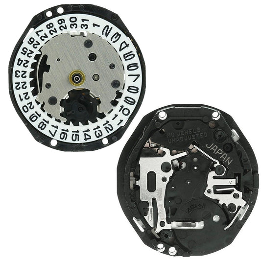 Hattori Epson TMI PC22 quartz watch movements with date window at 3 and 6, Japan made, pack of 3.