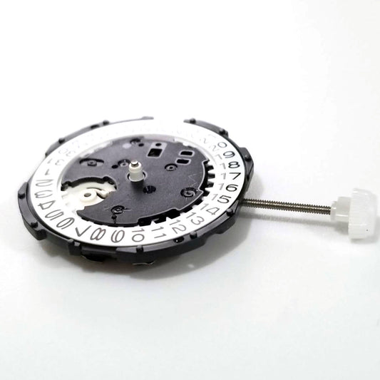 Sunon PE46 quartz watch movement with two hands and date window at 3 o'clock position