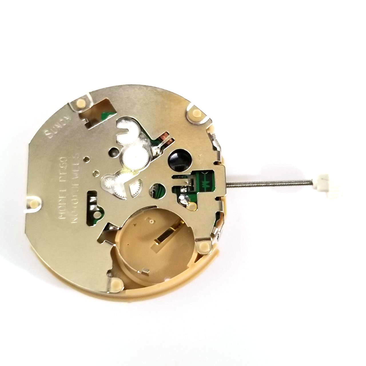 Sunon PE60 quartz watch movement with 3 hands and date, ideal for precise watch repairs.