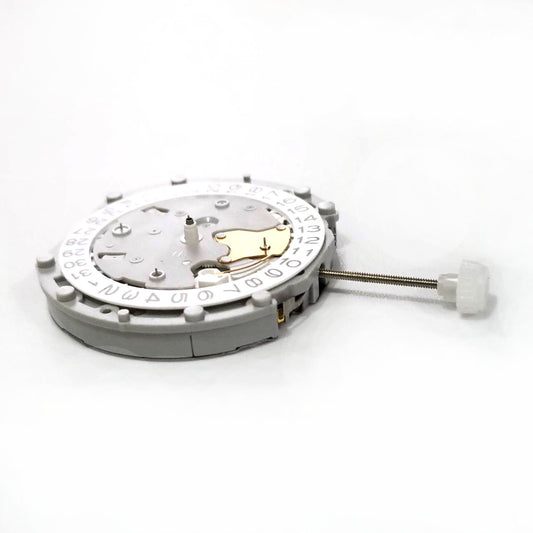 Sunon PE70 quartz watch movement with 3 hands, 3 eyes, and date display at 3 o'clock.