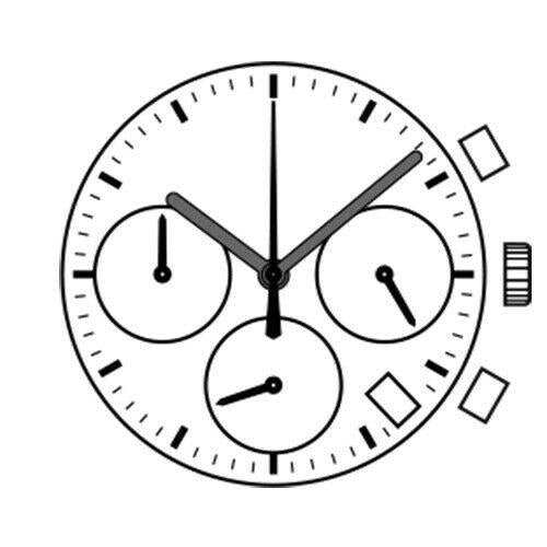 Sunon PE70 quartz watch movement featuring 3 hands, 3 subdials, and date window at 3 o'clock for precise timekeeping.