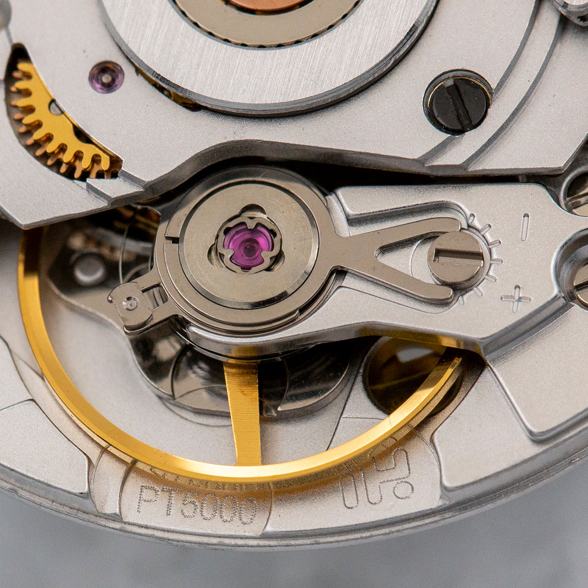 PT5000 automatic mechanical watch movement by China Made, precision replacement compatible with ETA2824 and SW200 models.