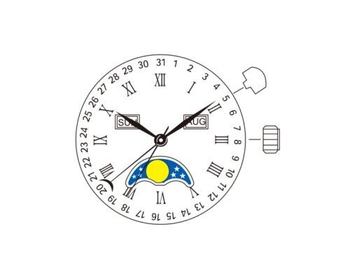 Miyota 6P80 quartz watch movement repair part, compatible with 6380 model for accurate timekeeping.
