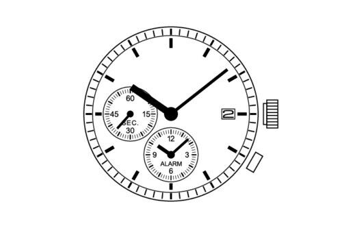 S. Epson YM24 quartz watch movement showing precision gears for accurate timekeeping repair part.