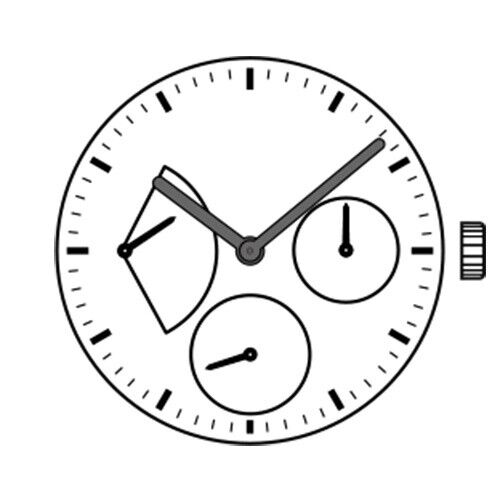 Hattori Epson VD85A quartz watch movement, precision Japan-made mechanism for reliable timekeeping.