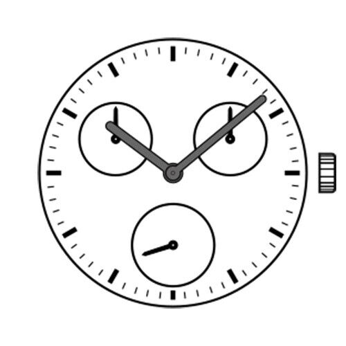 Hattori Epson VD76A quartz watch movement showcasing precise Japanese craftsmanship for reliable timekeeping.