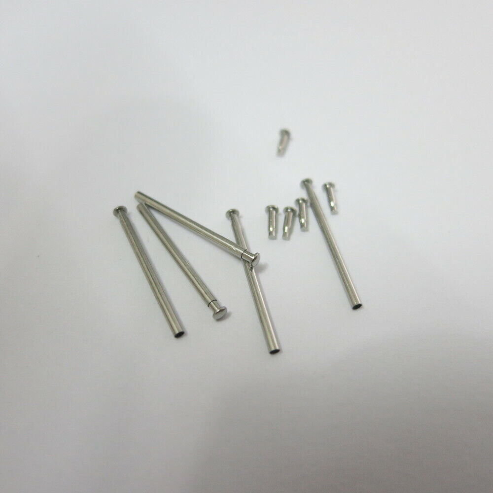 Stainless steel pressure pins with tubes, 1.2mm diameter for watch repairs, sizes 10-24mm, brand T-636BH.
