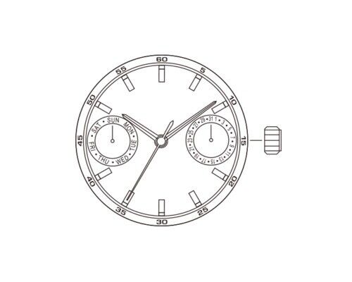 Mouvement à quartz Miyota 6P25, pièces de rechange pour montres, remplacement du 6325
