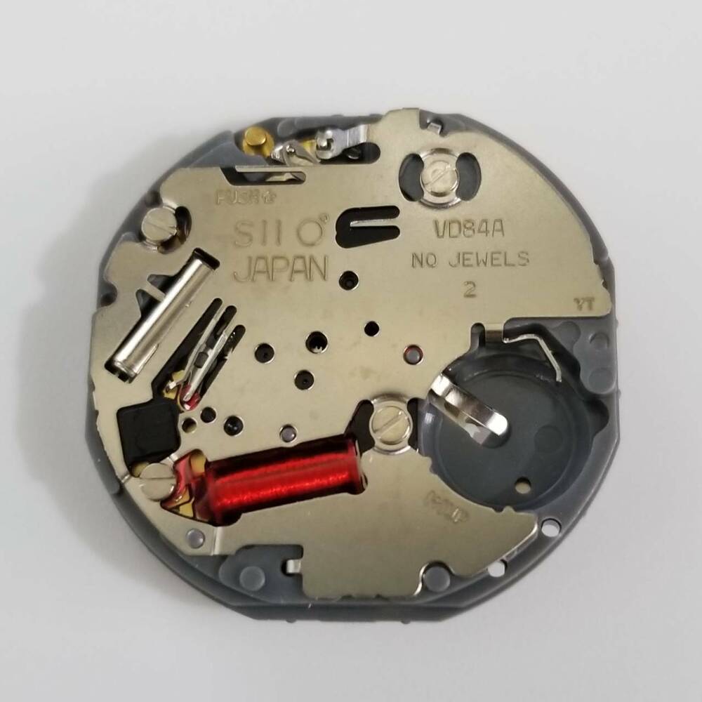 SII VD84 quartz watch repair part with 6G34 movement for accurate timekeeping maintenance.