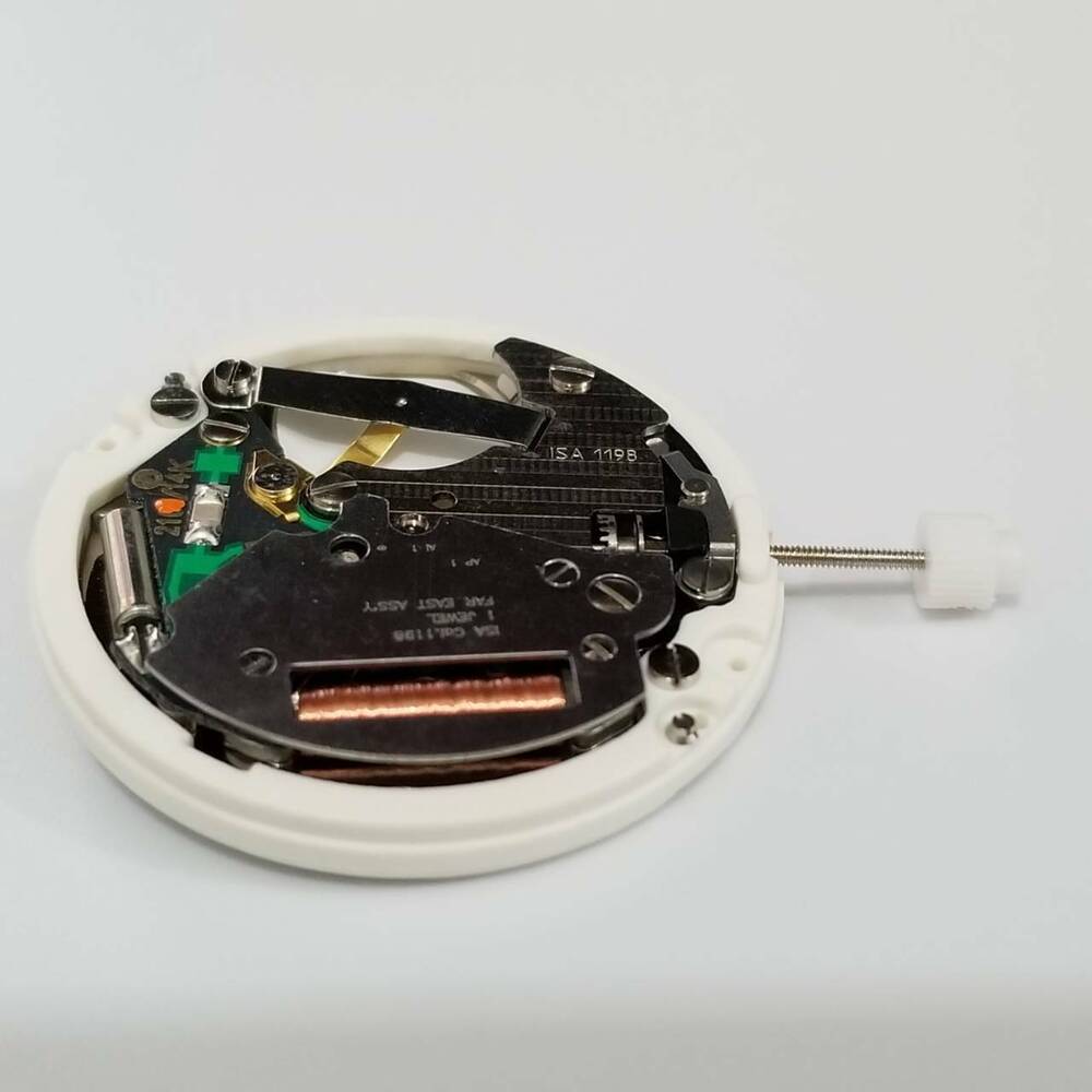 ISA 1198 quartz watch movement replacement part for accurate timekeeping and long-lasting performance.