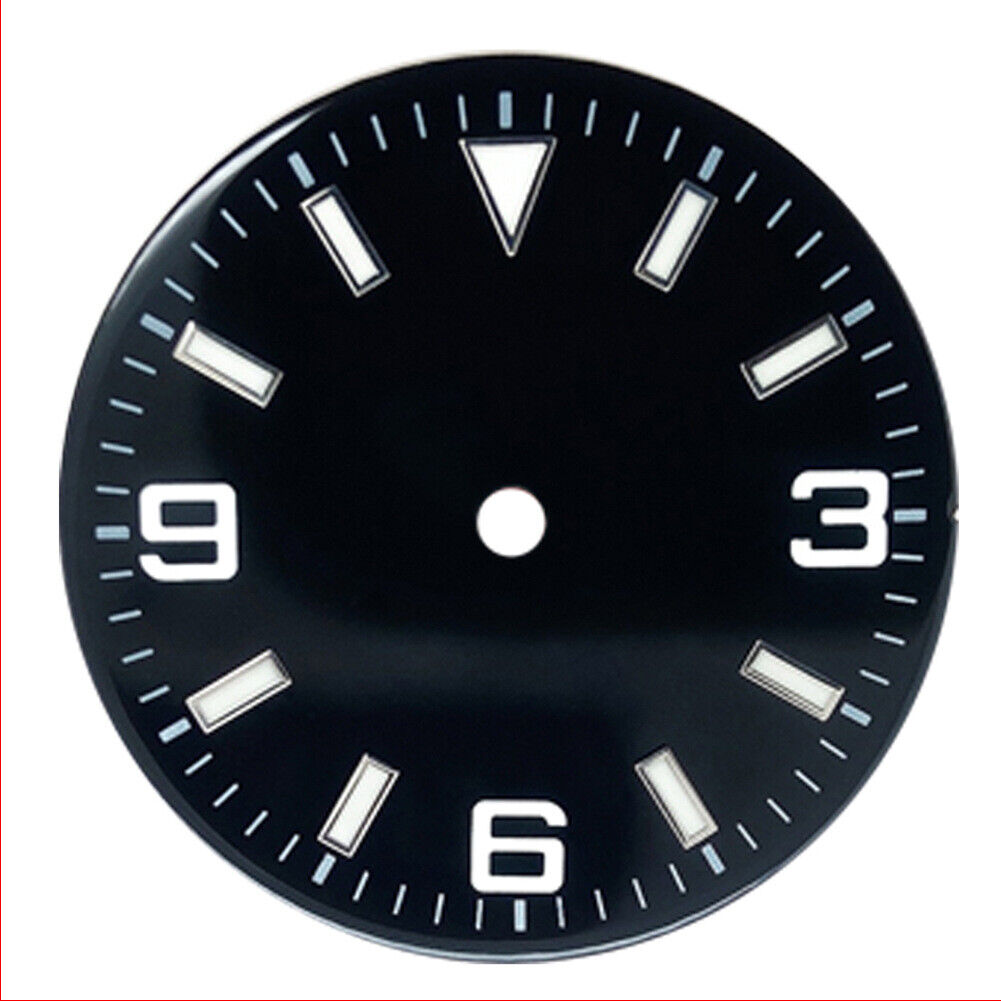 29MM green luminous watch dial designed for Miyota 2813 and similar movements.