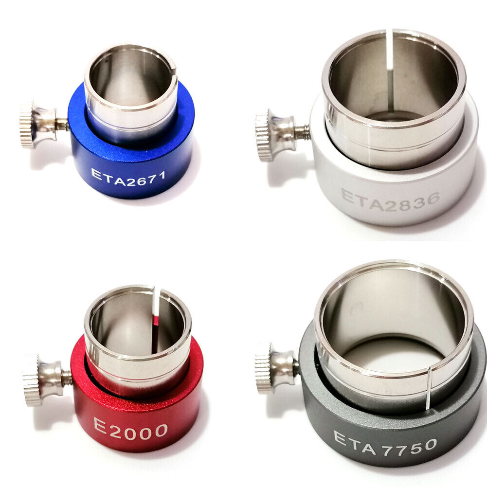 Reversible movement holder with adjustable knob for securing ETA 2671/2824/2836/2892/2000/7750 watches during repair