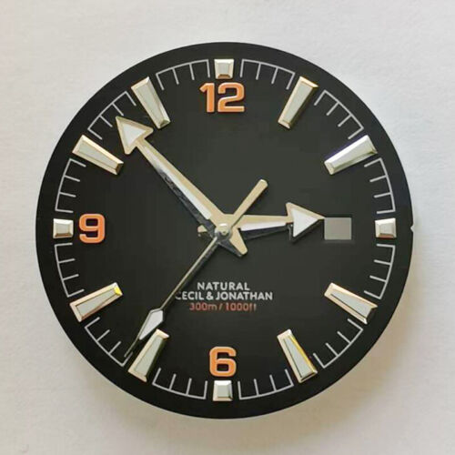 33.3MM green luminous watch dial with hands for 2813/8215 movements, ideal for accurate timekeeping by BrandName.