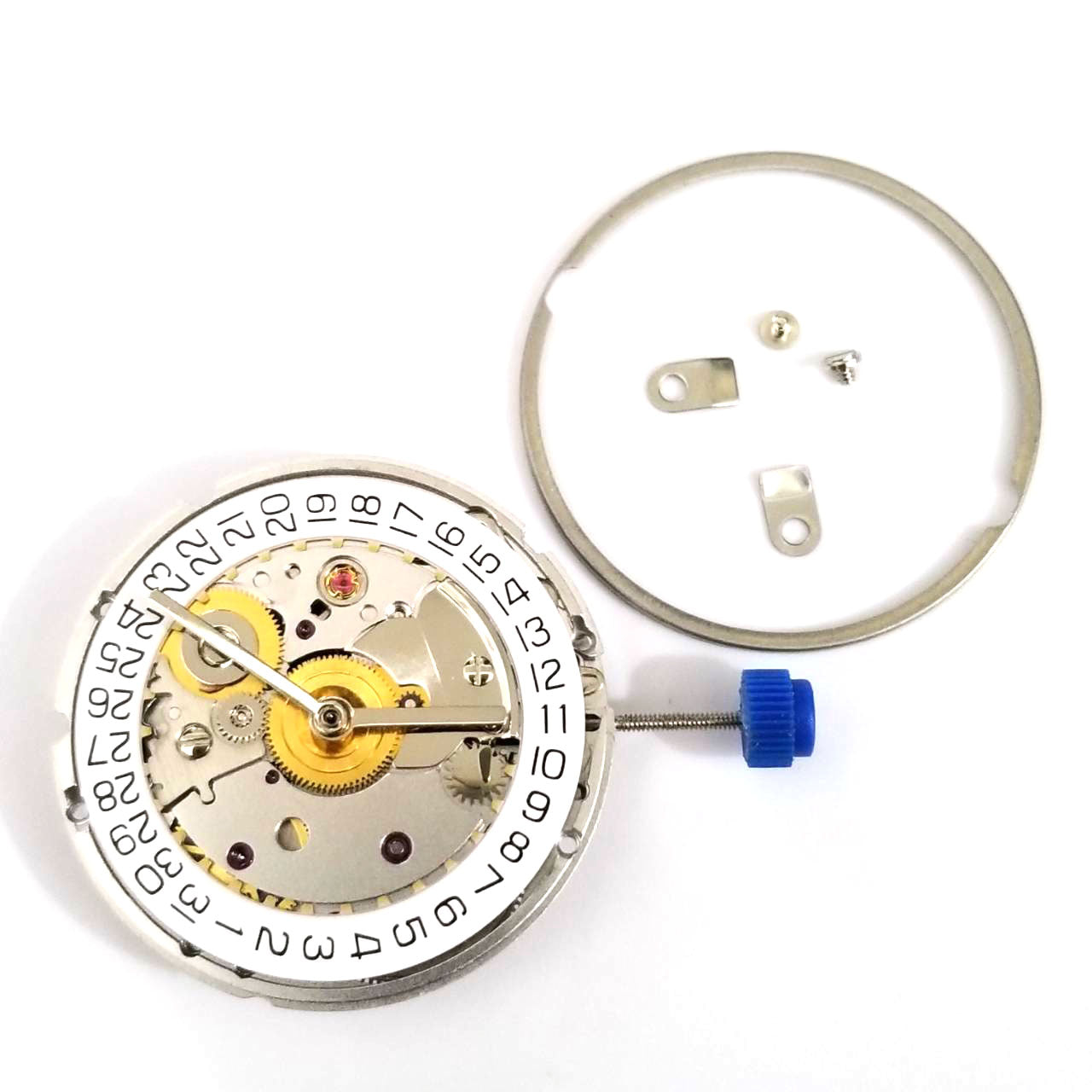 Seagull ST2130 automatic watch movement, silver plated clone for ETA 2824-2, precise replacement part.