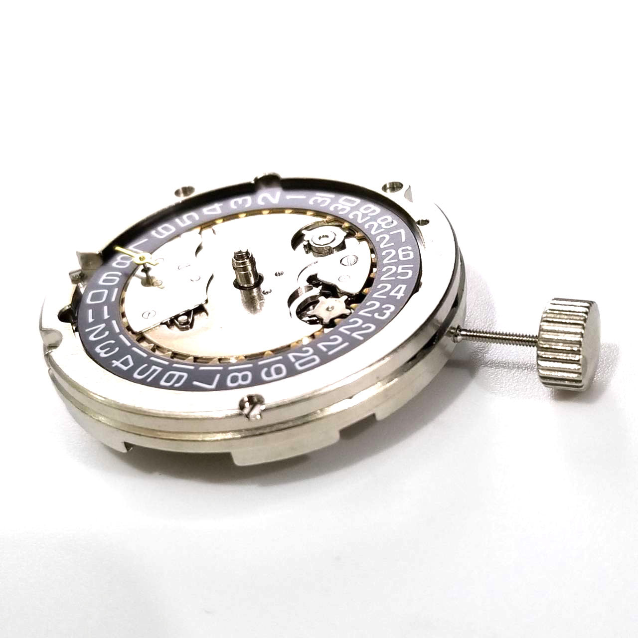 Seagull ST25 automatic movement with small second at 9H, perlage finish showcasing durability and style.