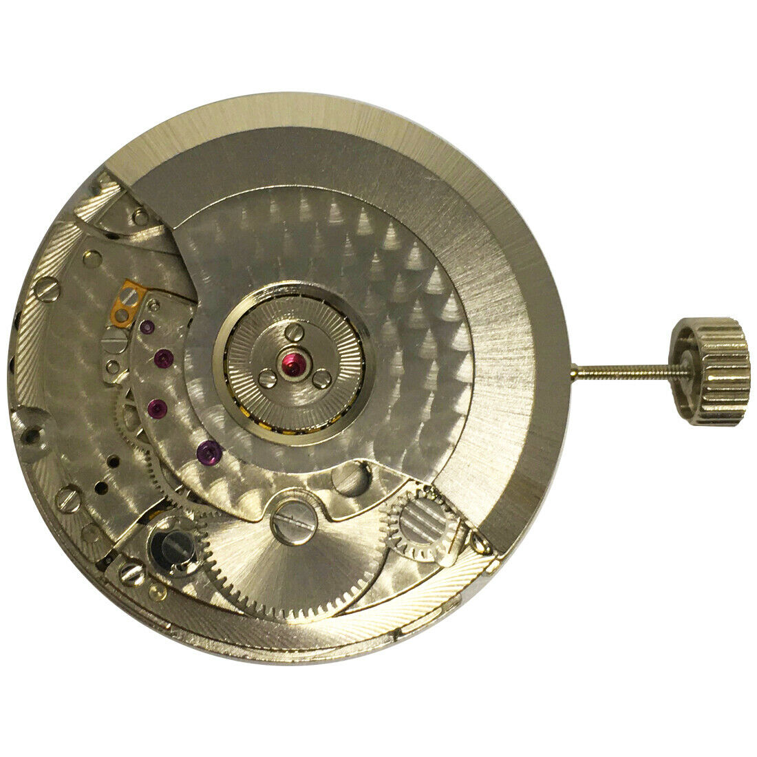 Seagull ST25 automatic watch movement with small second at 9H, perlage finish, precision timekeeping.