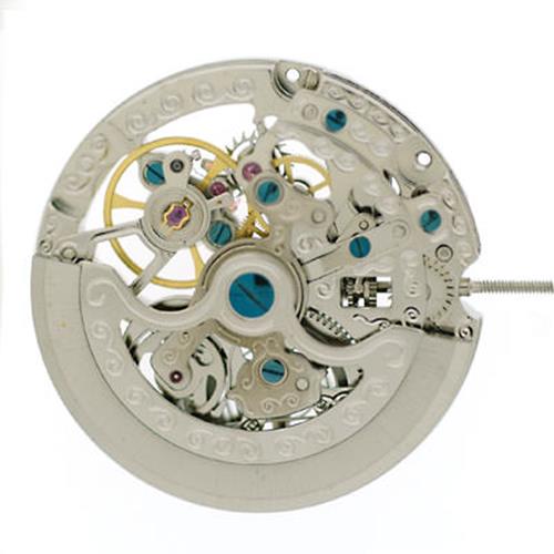 TY2807 skeleton automatic watch movement for T16 replacement, precision mechanical parts by China Made.