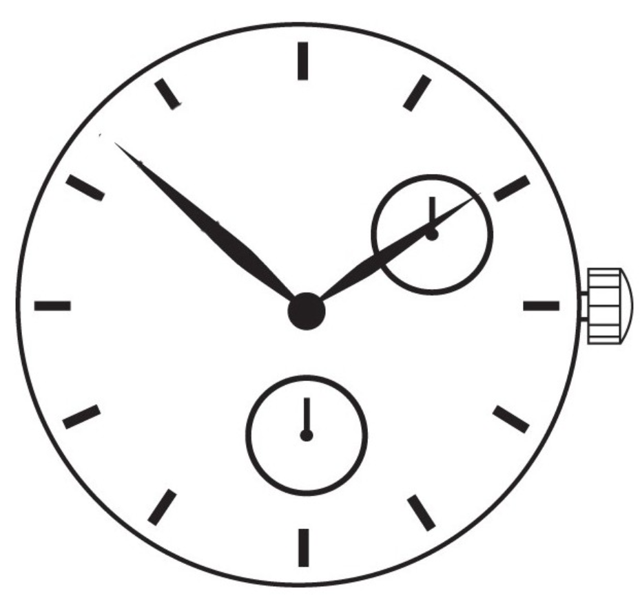 Hattori Epson VD73A quartz watch movement, precision Japanese mechanism for accurate timekeeping.