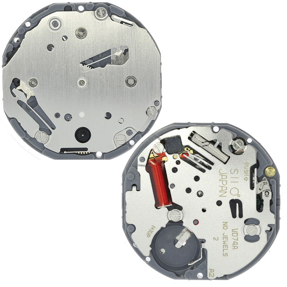 Hattori Epson TMI VD74A quartz watch movement showcasing precise Japanese craftsmanship for watch accessories.