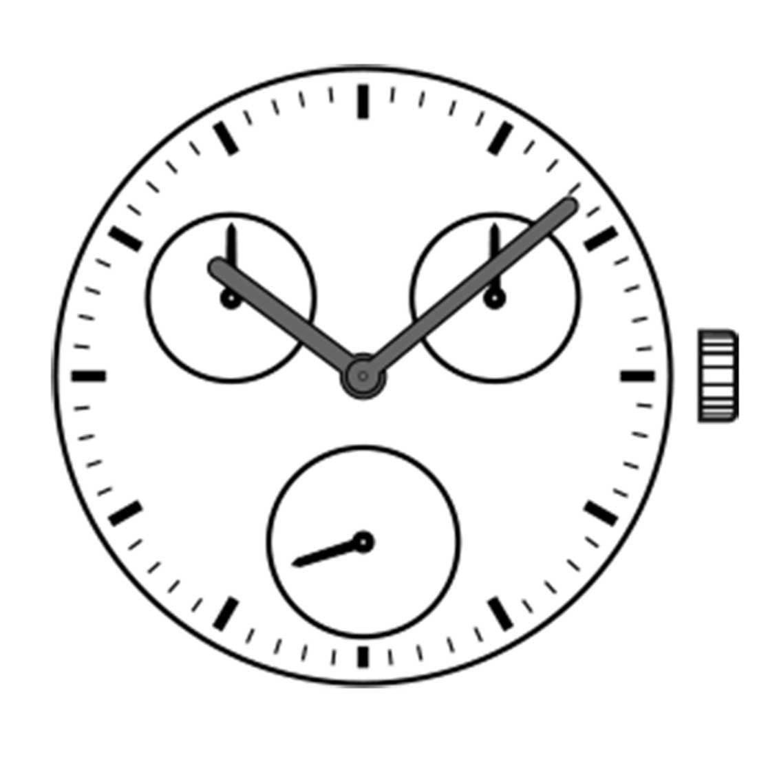 Hattori Epson VD76A quartz watch movement showcasing precision Japanese craftsmanship for accurate timekeeping.